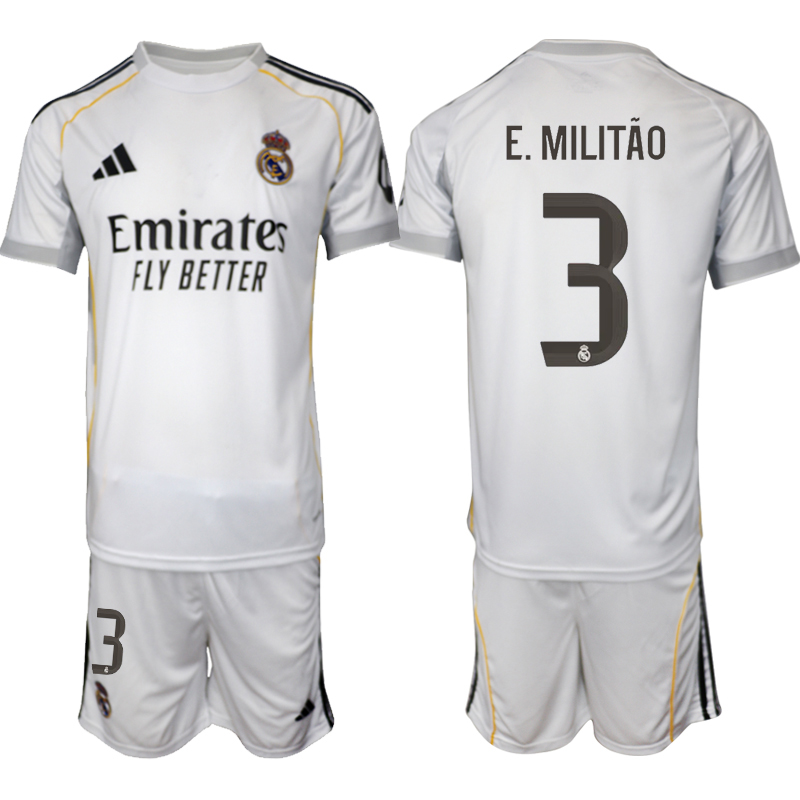 Men 2025-2026 Club Real Madrid home white #3 Soccer Jersey 01